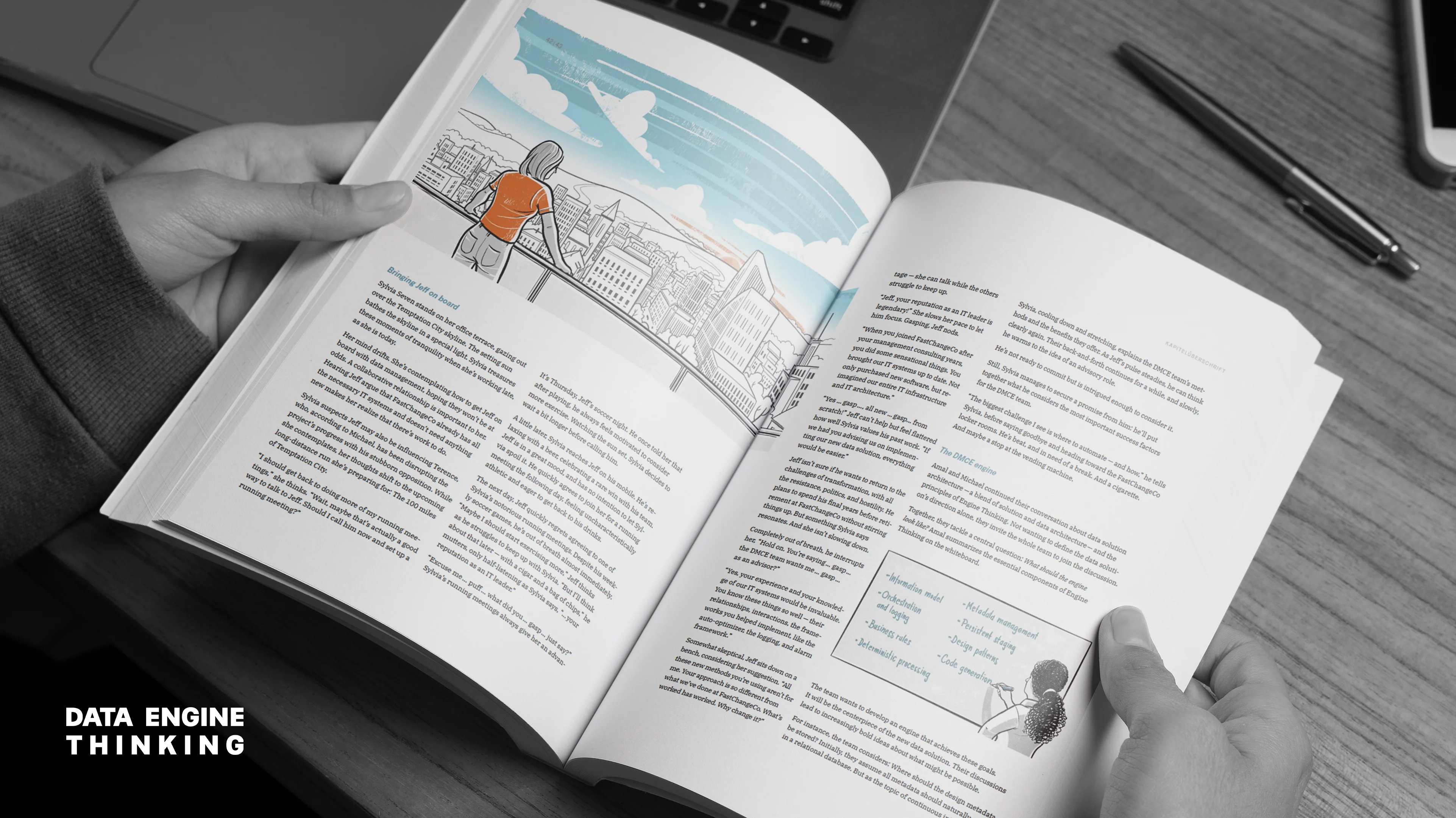 Women reading the Data Engine Thinking book